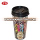 16oz eco friendly double wall plastic DIY cup with changeable inserts