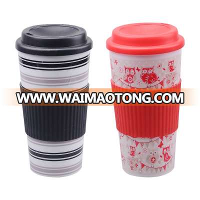 Promotional 16Oz Plastic Coffee Mug Cup With Logo