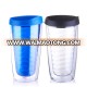 Resuable Plastic Double Wall Take Away Mugs With Lid